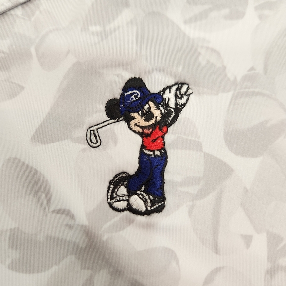 adidas Other - Adidas Polo Shirt Mens Large Gray Disney Mickey Mouse Golf Prisma Performance